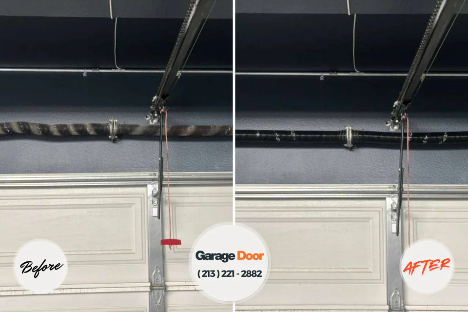 Before and after: garage door spring repair Ormond-by-the-Sea, FL